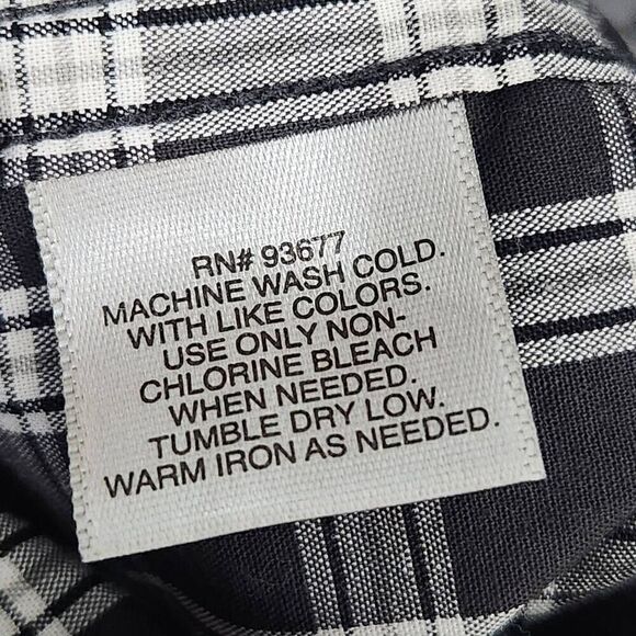 The Foundry Supply Company gray plaid sorry sleeve button front shirt 3xlt tall - Picture 5 of 5